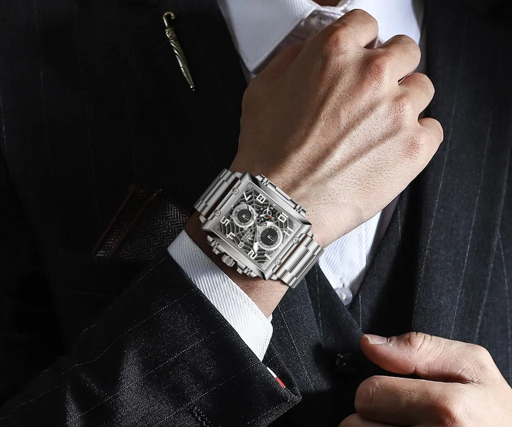 Orologio Uomo Fashion Quadrato Acciaio 41mm - Trend 2024 - 3