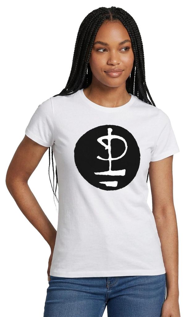 Spreadshirt Pink Floyd Logo Schwarz Weiß Frauen T-Shirt, M, Weiß