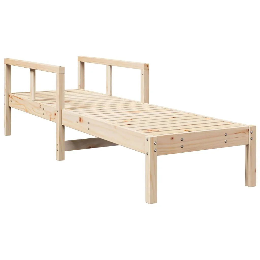 Lettino Prendisole in Legno di Pino Massiccio 199,5x62x55 cm | Arredo Giardino