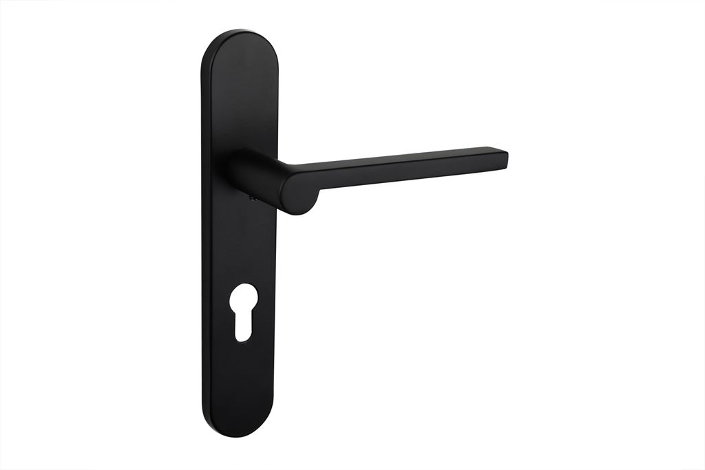 Lavuzo Türgriff Caserta Schwarz mit abgerundetem Schild PC72 - Pro Set