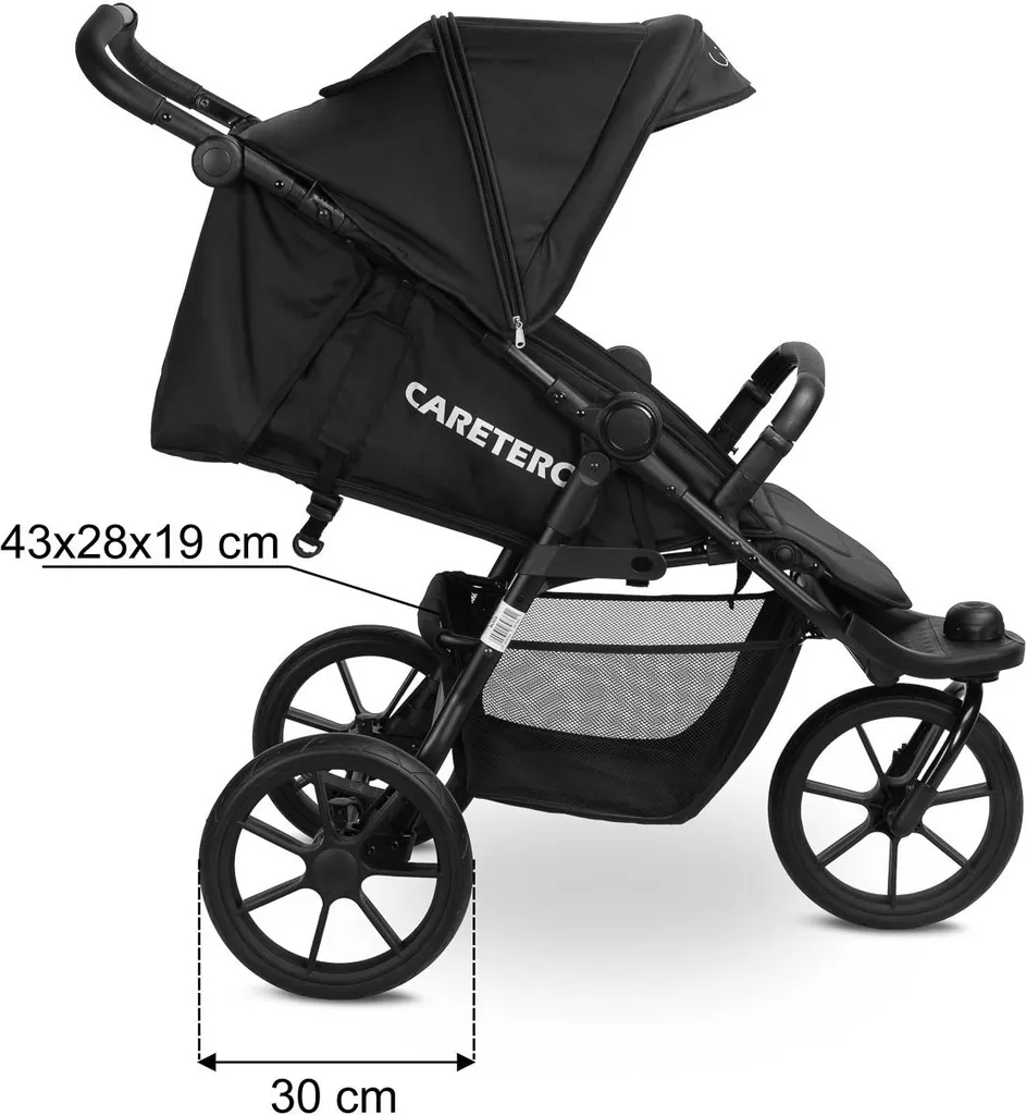 Poussette compacte CARETERO LIMA graphite avec dossier réglable et panier - 6