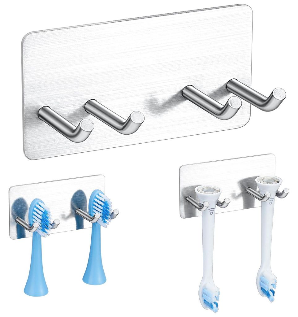 Zahnbürstenhalter Wand, Zahnbürstenhalter Elektrische Zahnbürste, Zahnbürsten Halterung Edelstahl SUS304 Aufsteckbürsten Halter Rasierhalter B...
