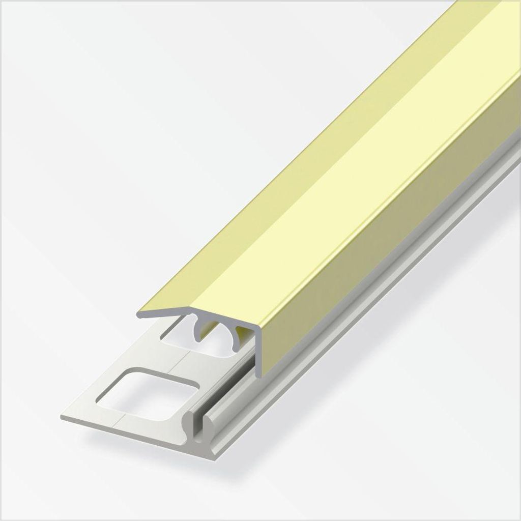 alfer Abschluss-Profil, 8,5 mm 2 m, 19.5 x 7 mm Aluminium eloxiert messing