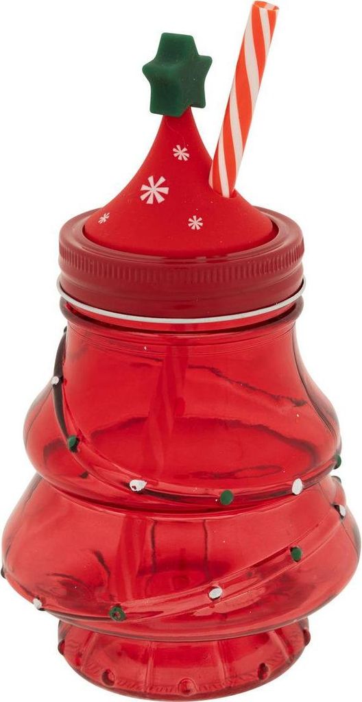 Krug tanne h.13,5cm glas assortiert - Feeric Lights & Christmas