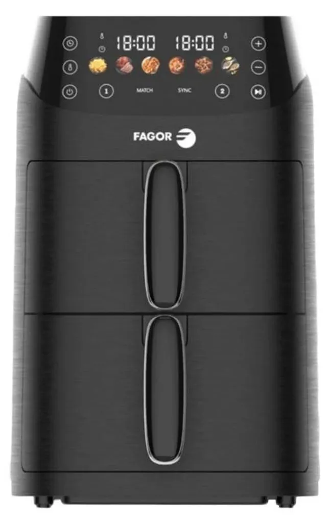 Fagor Air Fryer 5L Double Panier 2000W : Cuisson Rapide et Saine Noir