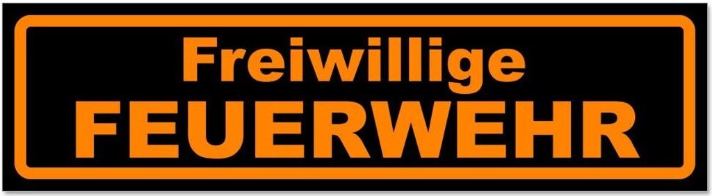 Kiwistar - Autoaufkleber - Orange - Schwarz - 30 x 8 cm - Freiwillige Feuerwehr - Hinweis Aufkleber Sticker für Auto, Kfz, Fahrrad, PKW, LKW