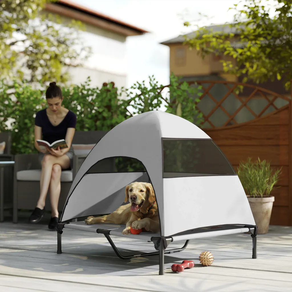 Lettino PawHut 91x76x90cm: Struttura in Metallo e Rete Traspirante - 9