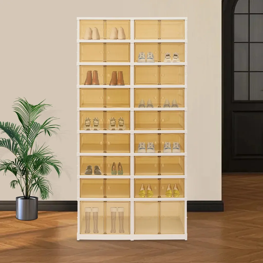 Rangement à chaussures blanc 9 niveaux avec compartiments modulables - 4