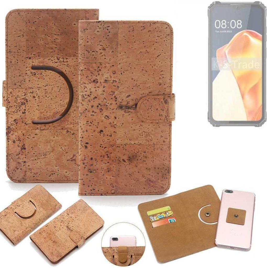 K-S-Trade Handy-Hülle Schutz-Hülle kompatibel mit Oukitel WP28E Handyhülle Schutzhülle Korkhülle Kork-Hülle 1x