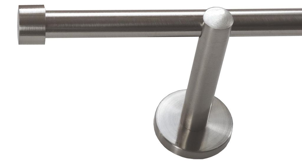 Gardinenstange mit  Edelstahlrohr V2A 16mm Wandträger Produktbild 