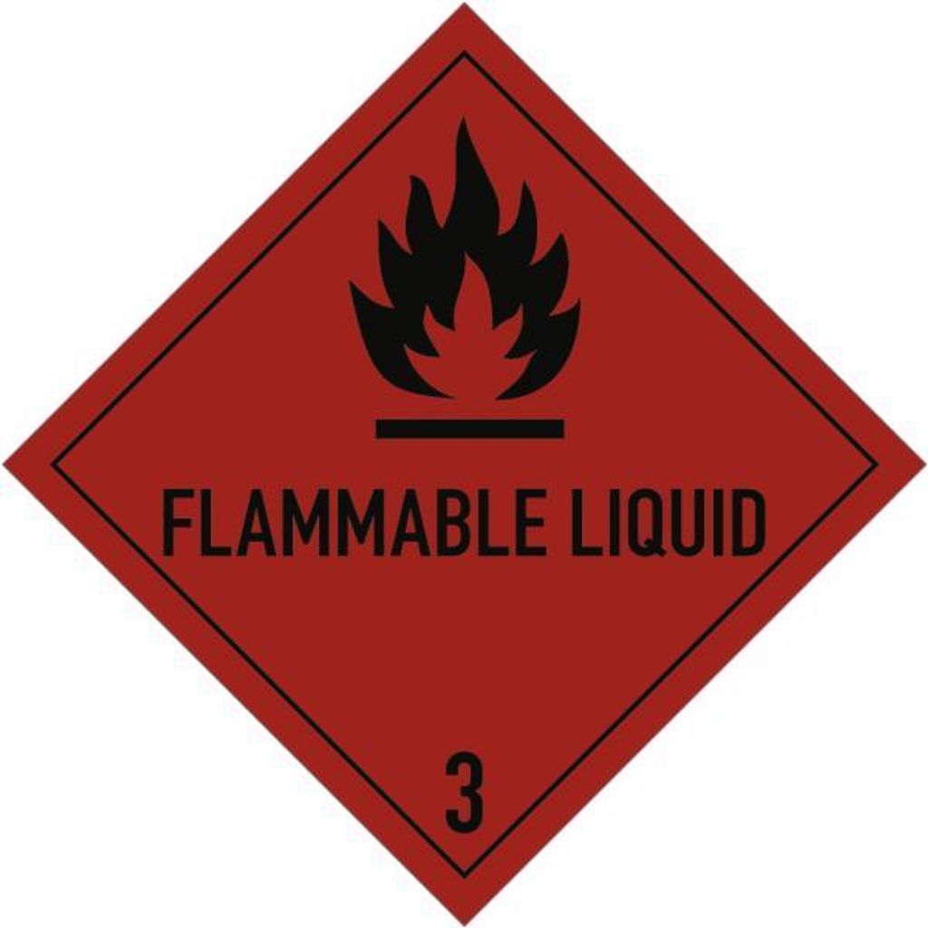 Dreifke® Gefahrzettel Klasse 3 Text FLAMMABLE LIQUID, Produktbild 