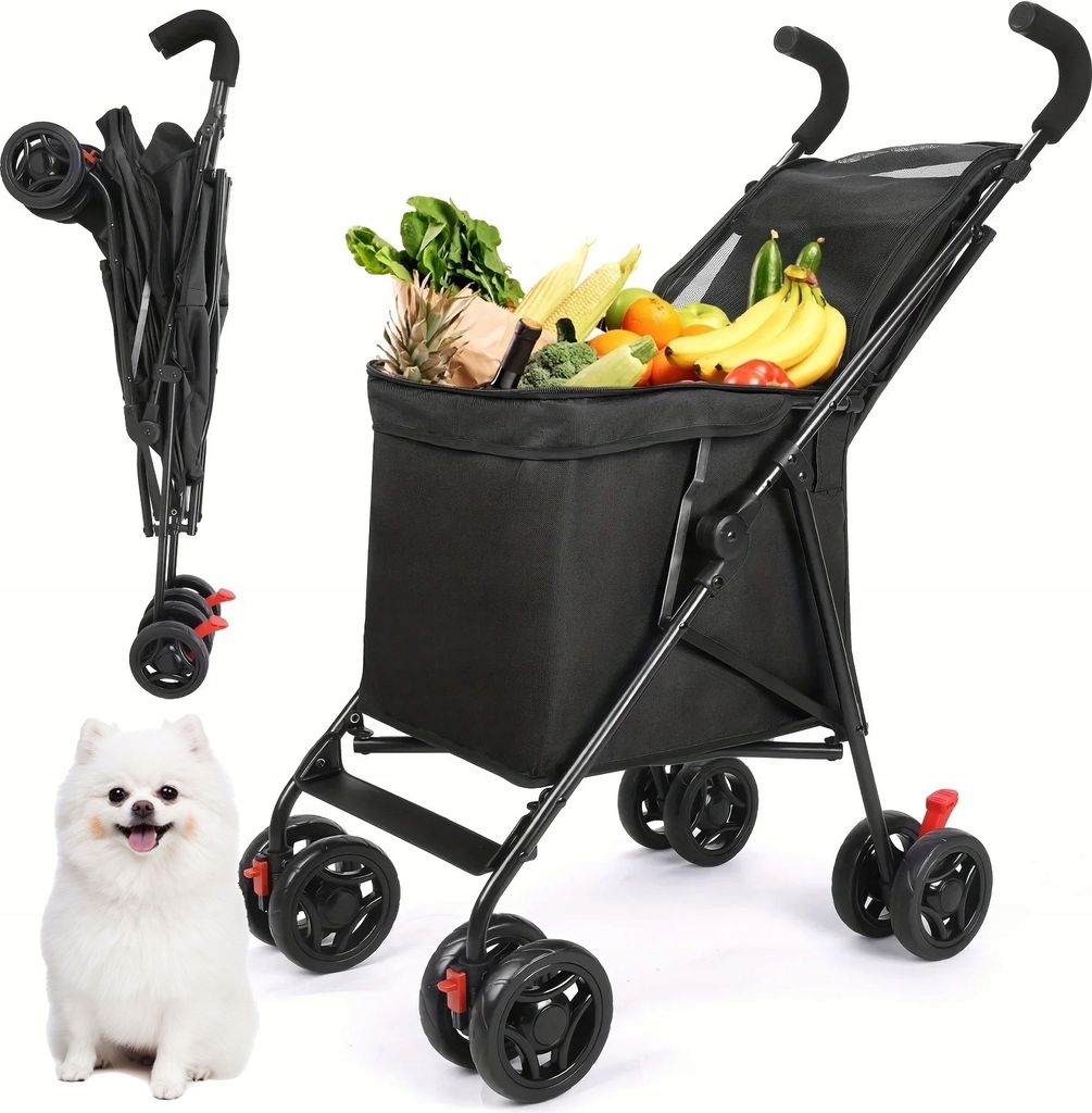 LARGE Chariot de supermarché à 4 roues Poussable SENIOR Image du produit 