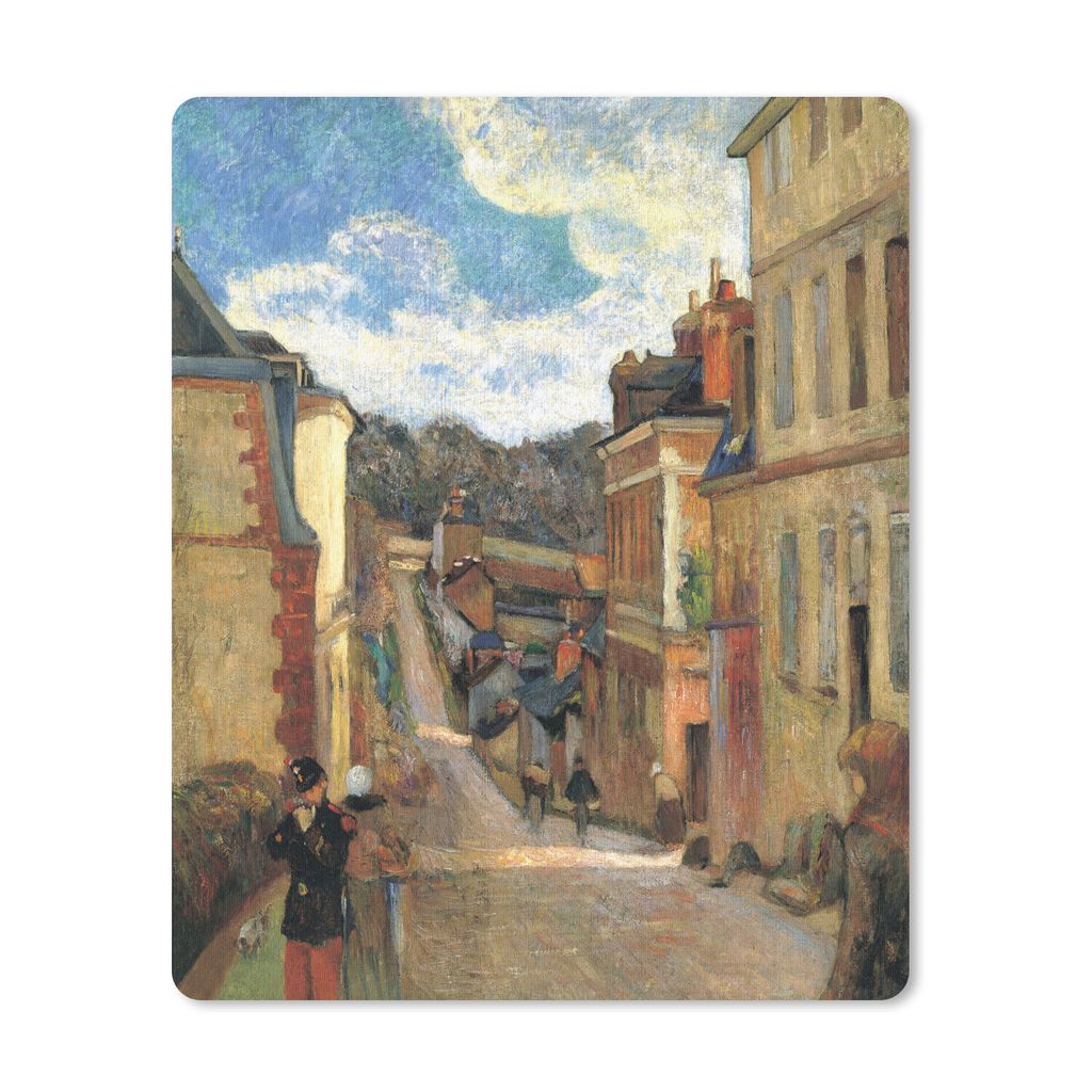 MuchoWow Mauspad Mousepad Rue Jouvenet in Rouen - Gemälde von Paul Gauguin 19x23 cm - Mousepads - Maus Mat - Pad - Mausunterlage - Mauspads - Sp...