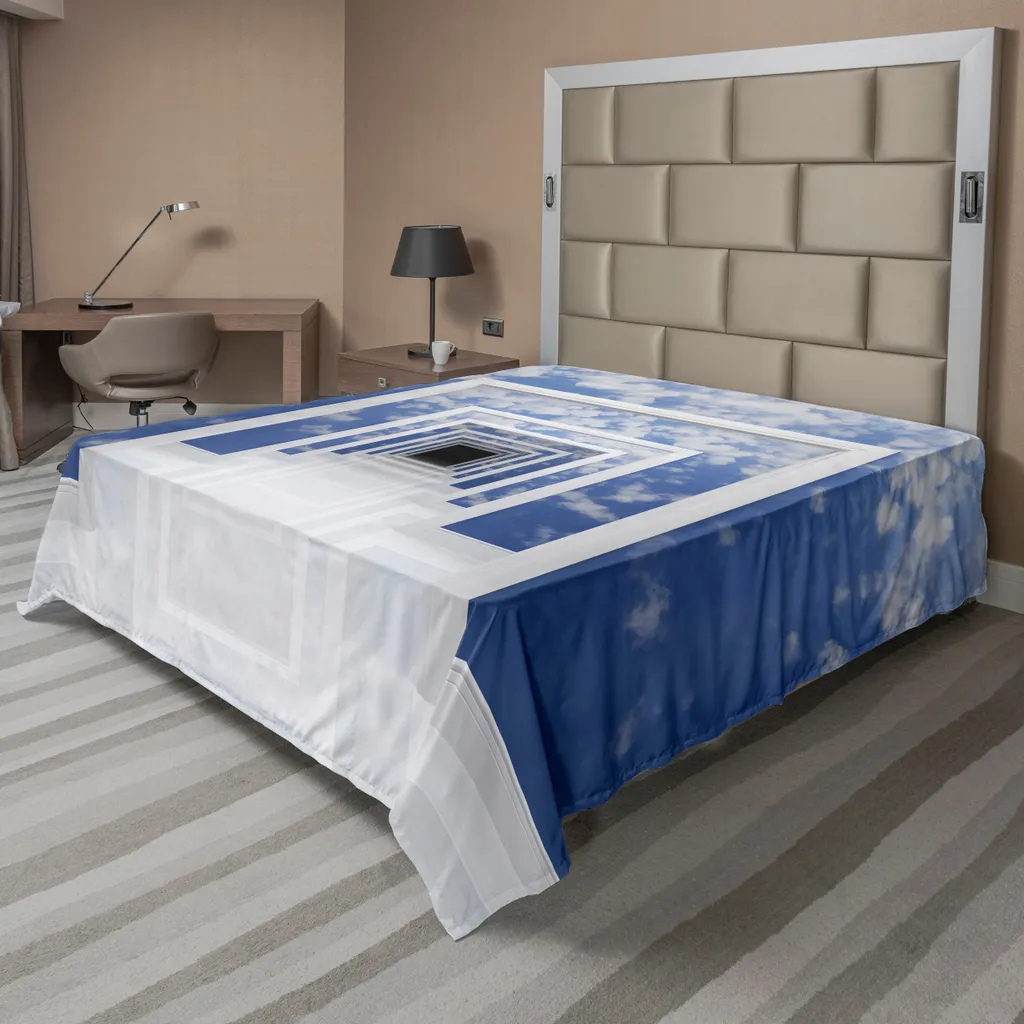 Offerta Lenzuolo ABAKUHAUS Futuristico | 260x228 cm Blu e Bianco