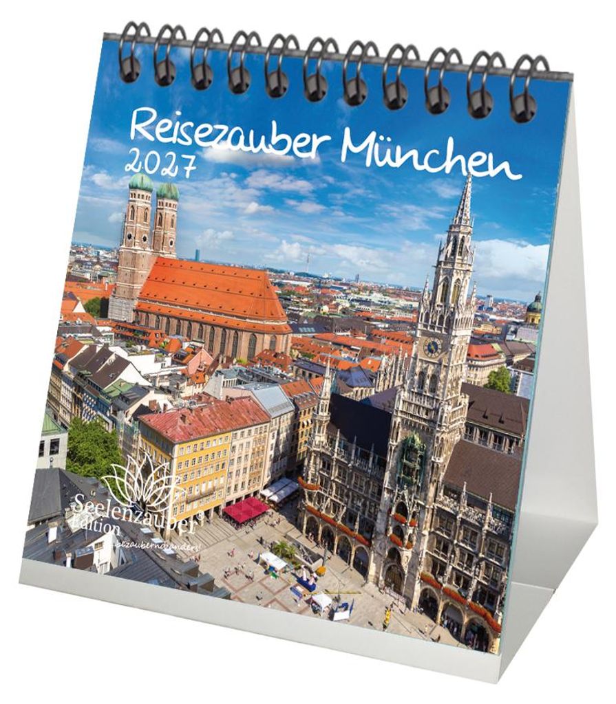 Reisezauber München Tischkalender 10x10cm für 2027 Bayern Produktbild 