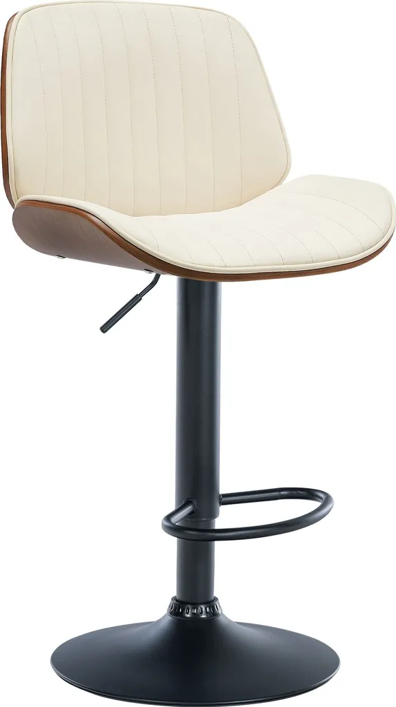Tabouret de bar pour îlot de cuisine Nova, confortable et pivotant, crème