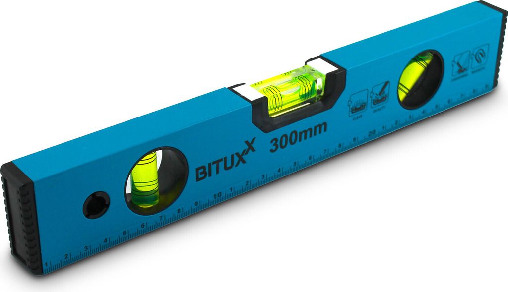 Bituxx Wasserwaage magnetisch Magnetwasserwaage Wasserwage Richtwaage Messwaage Bauwaage 3 Libellen Aluminium 30cm MS-19287