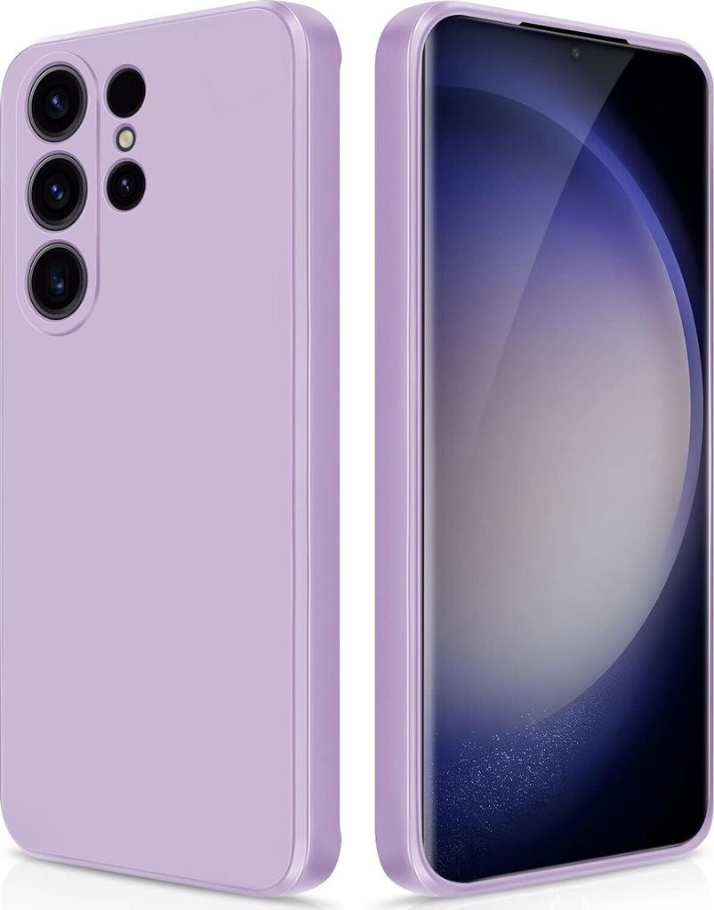 Silikon Hülle für Samsung Galaxy S23 Ultra Flüssigsilikon Dünn Gel Gummi Matt Kratzfeste Schutzhülle Lila
