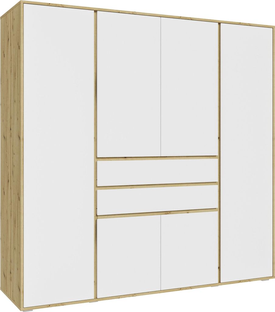 xonox.home Kleiderschrank 4-türig Falun Artisan Eiche Nachbildung/ weiß B/H/T: 197x194x56 cm