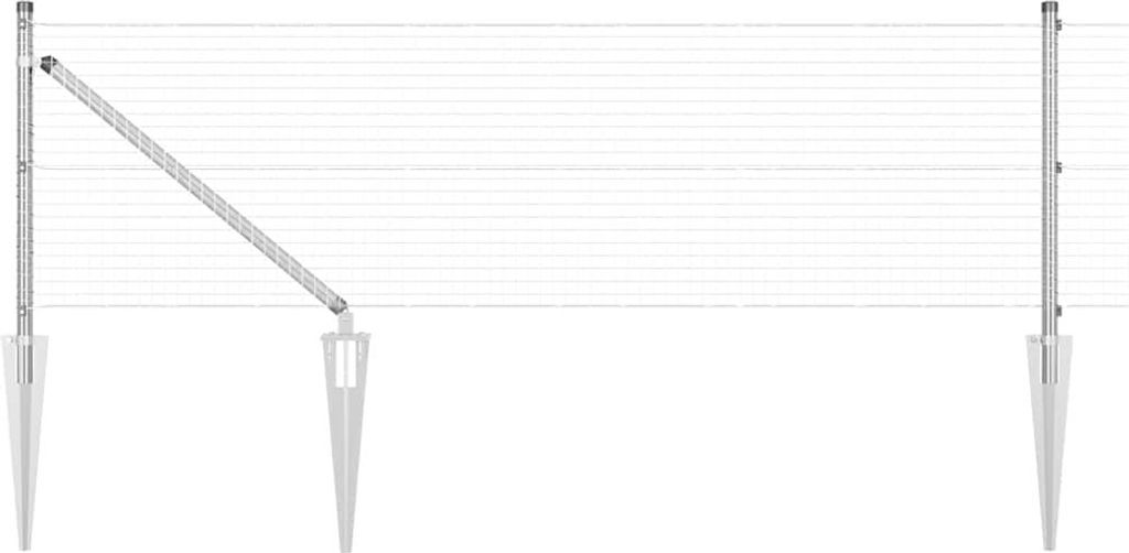 "Winteraktion" Zaun mit Pfosten Silber 0,4 x 25 m Stahl - Metallzäune CC13522