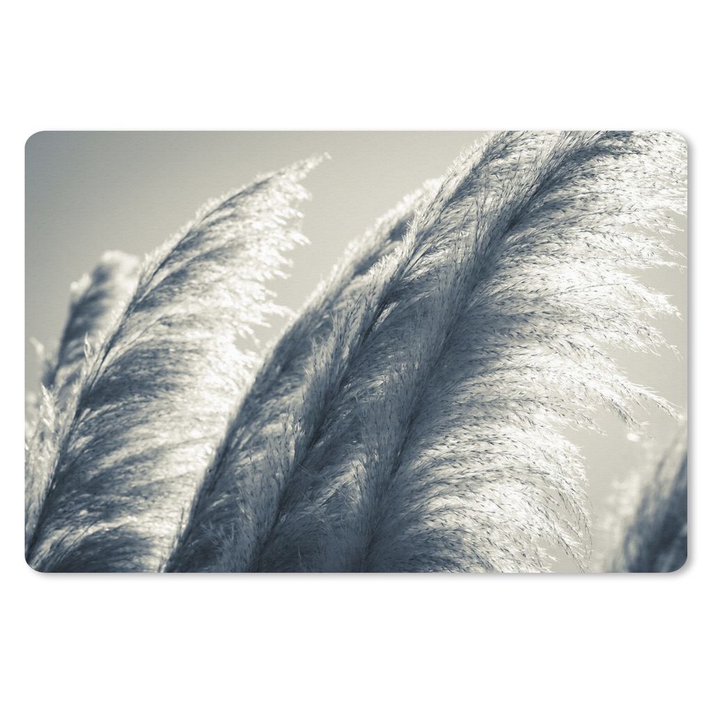 MuchoWow Mauspad Mousepad Pampasgras - Schwarz - Weiß - Natur 27x18 cm - Mousepads - Maus Mat - Pad - Mausunterlage - Büroartikel - Desk Matten