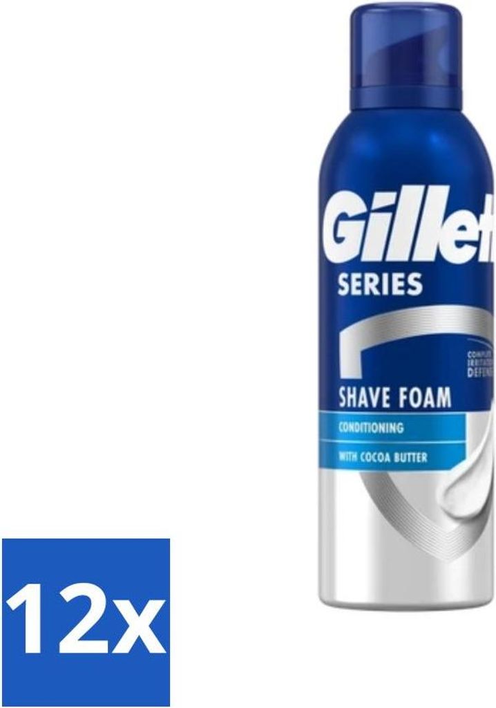 Gillette Series Rasierschaum mit Kakaobutter - 250 ml - Vorteilspack - 12 Stücke