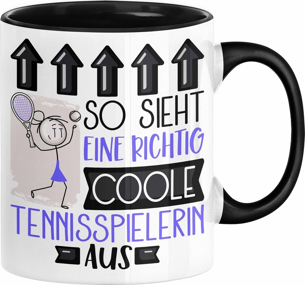 Tennisspielerin Geschenk Tasse Lustig Geschenkidee für Tennisspielerin Geburtstag So Sieht Eine Richtig Coole Tennisspielerin Aus Frauen Spruch (S...