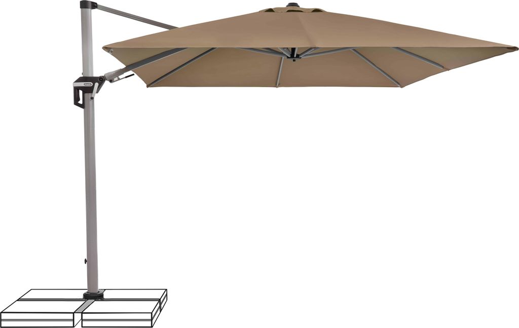 Doppler Active II Ampelschirm Sonnenschirm 350x260cm greige 846