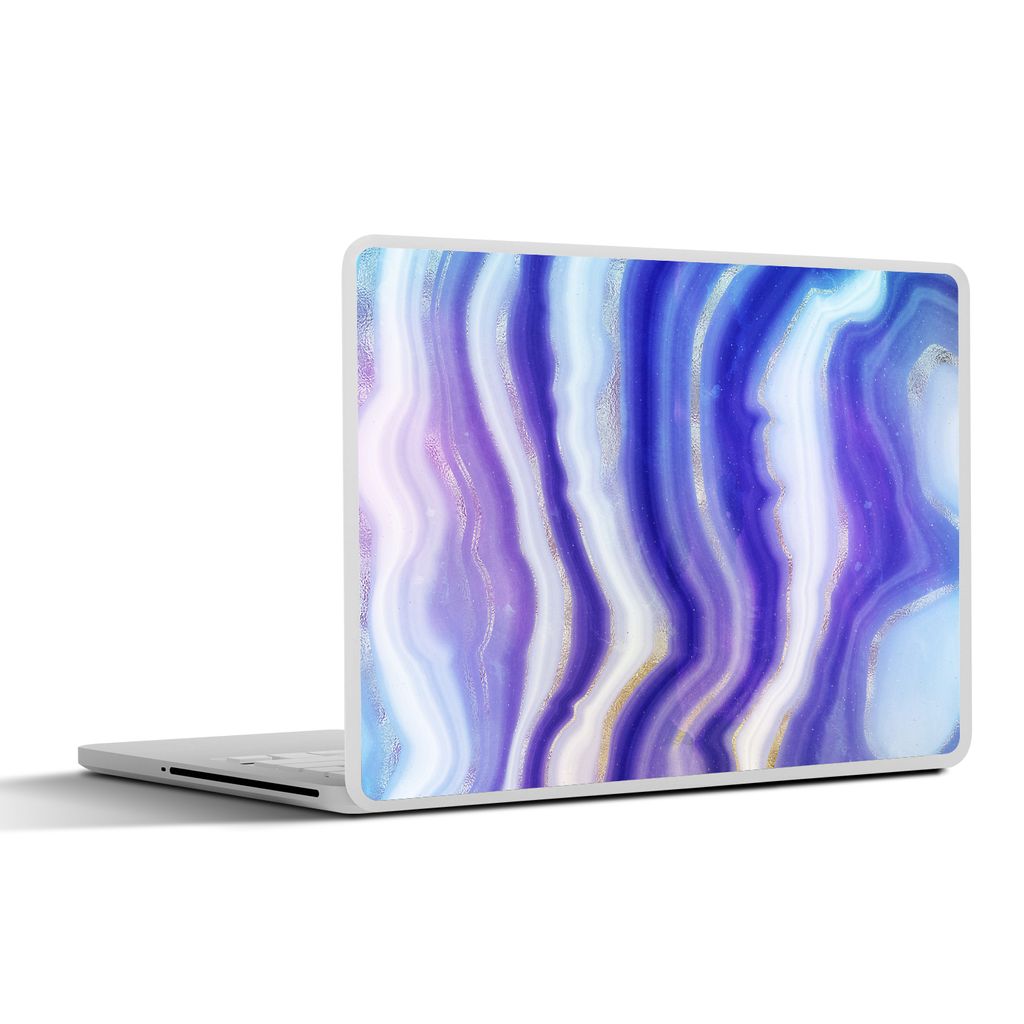 MuchoWow Laptop Aufkleber Sticker Cover Neon - Achatstein - Abstrakt 25x18 cm - Laptop-Deko