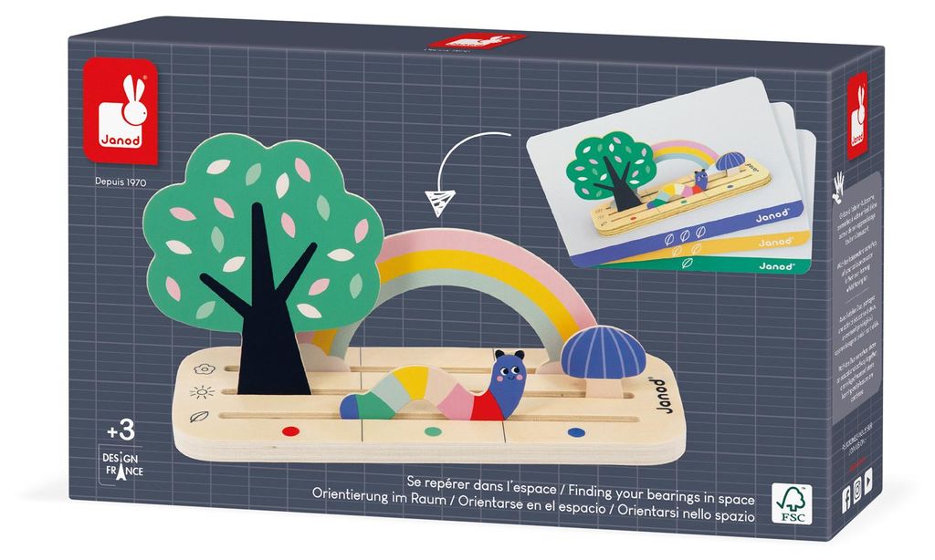 Janod Lernspielzeug - Finde deinen Platz im Garten - räumliches Denken Spiel
