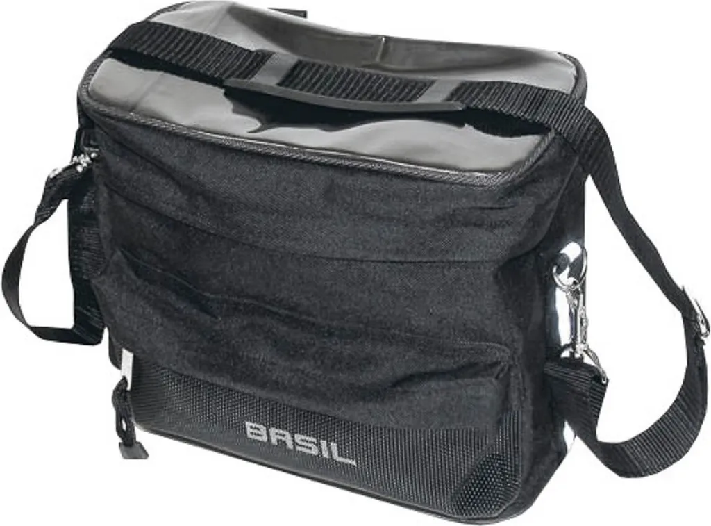 Sacoche guidon Basil Mali noire 8L pour vélo avec fixation rapide