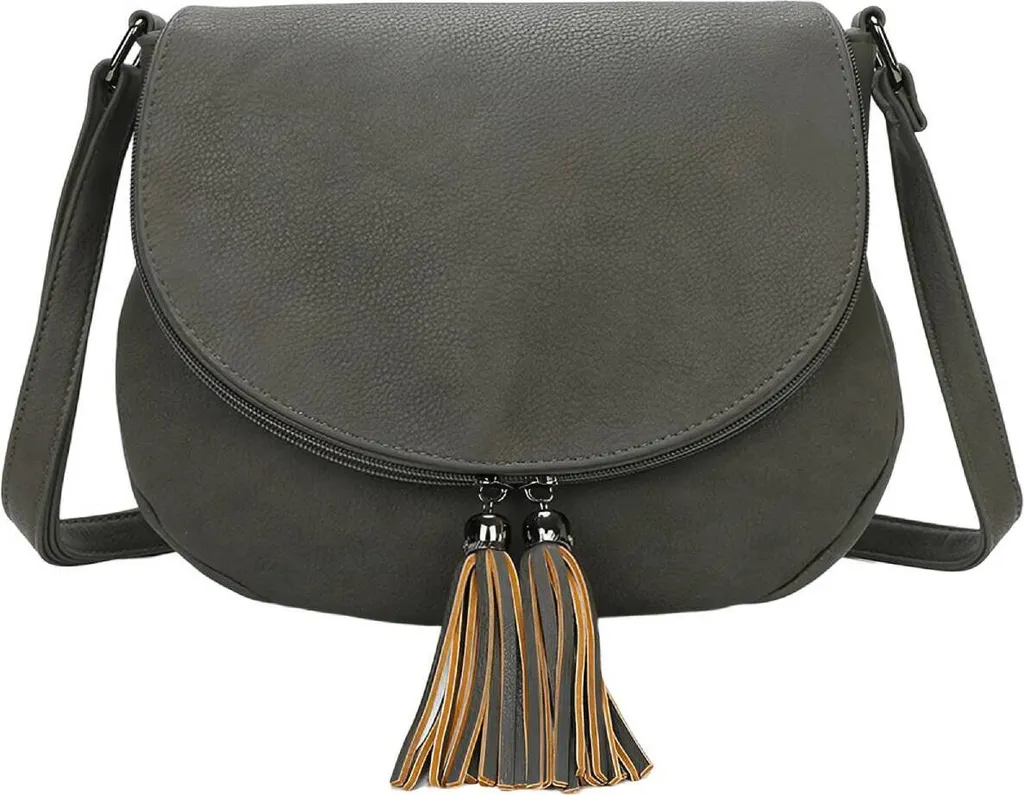 Gallantry, borsa a tracolla da donna con zip, grigio scuro