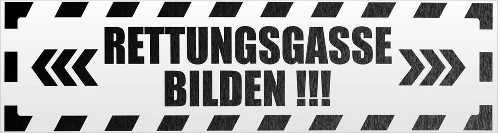 Kiwistar Rettungsgasse bilden gestreift Magnetschild Schild magnetisch - 60cm Schwarz - reflektierend - Magnetfolie für Auto PKW Kfz