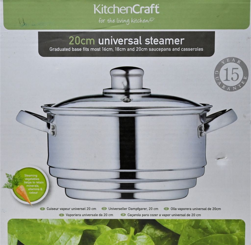 KitchenCraft Universaleinsatz Dampfgarer, für Pfannen mit 16, 18 & 20 cm