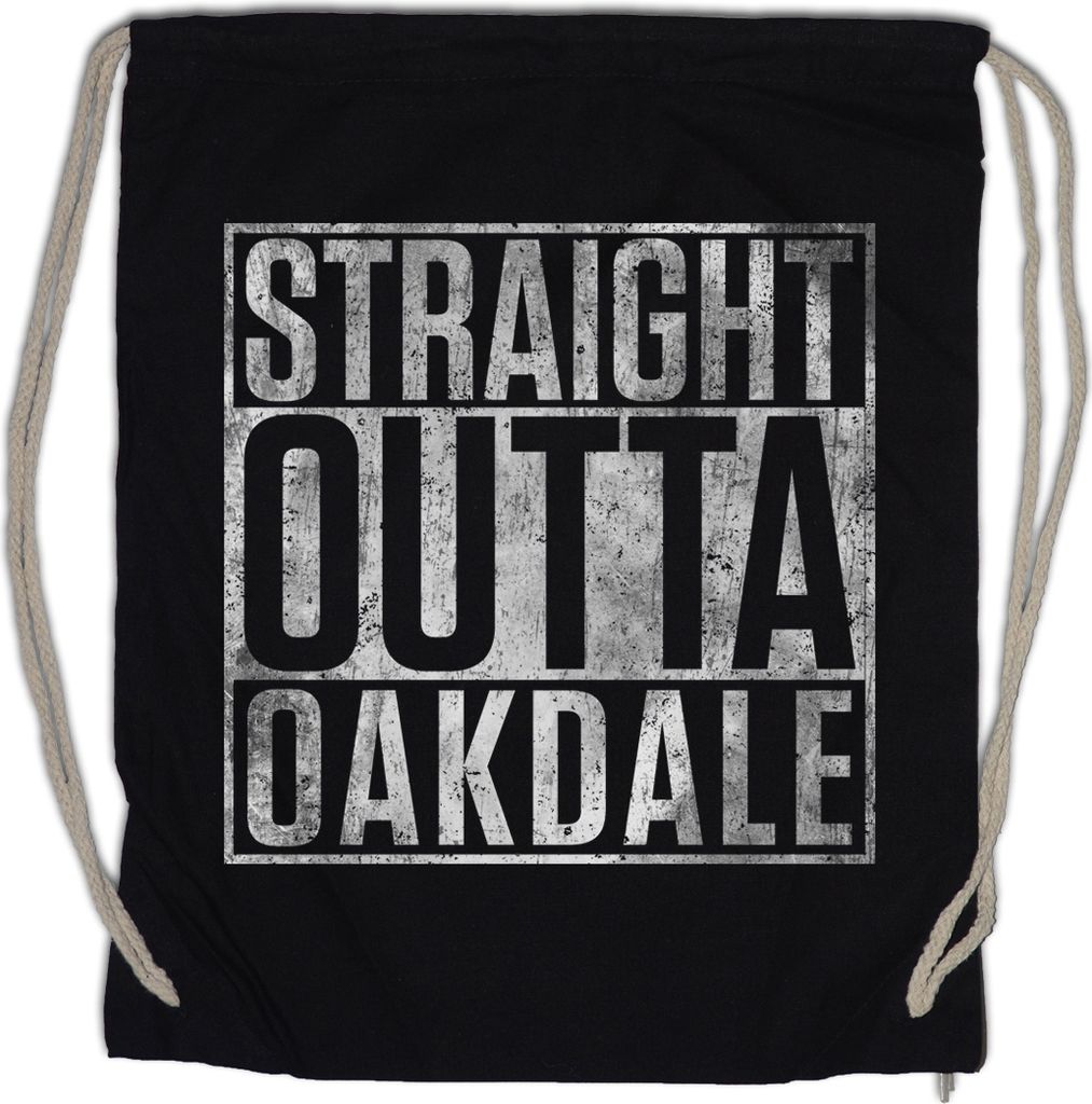 Urban Backwoods Straight Outta Oakdale, Turnbeutel, Farbe: Schwarz