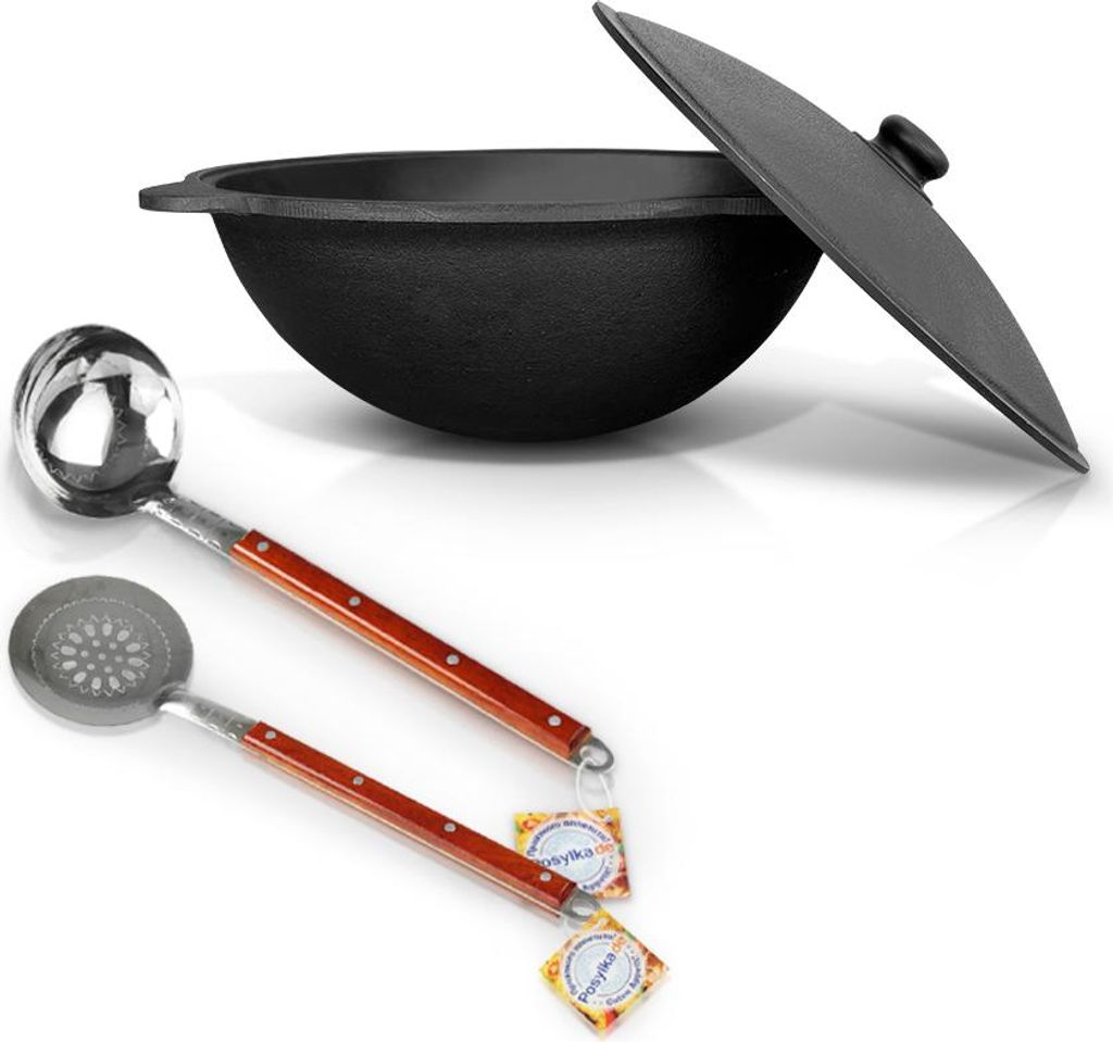 Uzbekisch Gusseisen Kazan 6 L Kasan Schöpflöffel WOK Plov Kochtopf Namangan