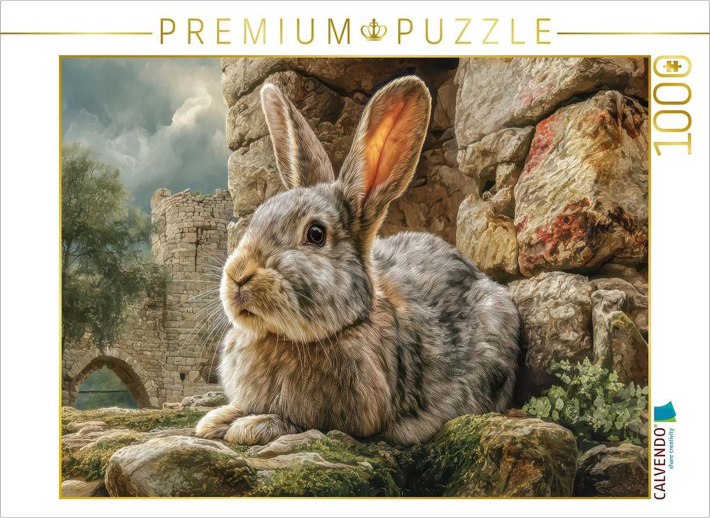 CALVENDO Puzzle Kaninchenportraits | 1000 Teile Lege-Größe 64x48cm Foto-Puzzle für glückliche Stunden