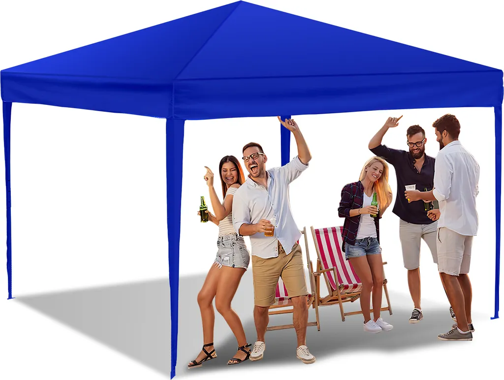 Gazebo Pieghevole Hengda 3x3m Blu | Ombra Istantanea UV50+ Outdoor - 6