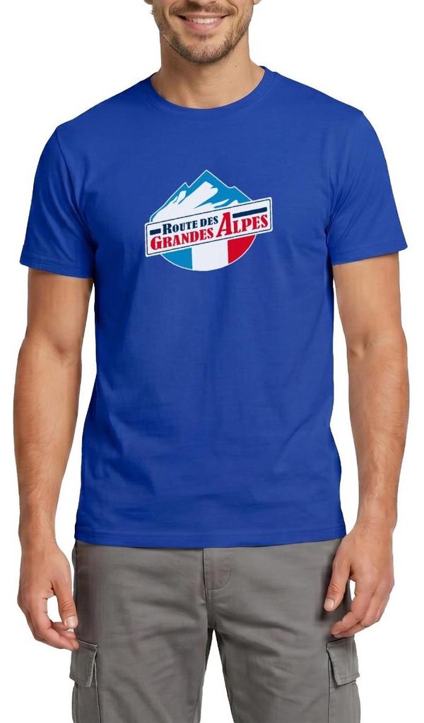 Spreadshirt Route Des Grandes Alpes Logo Männer T-Shirt, 4XL, Dunkelblau