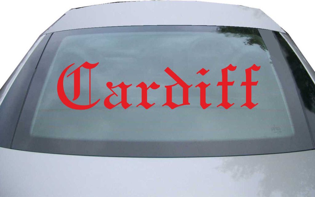 Indigos UG - Aufkleber Heckscheibe & Motorklappe DE6608 - rot - 600x142 mm - Cardiff - Auto Scheiben Fenster Heckklappe Tuning Racing JDM - Die cut