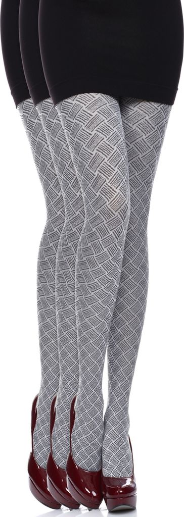 Damen Gemusterte Strumpfhose (Weiß(60 DEN) ,S) .
