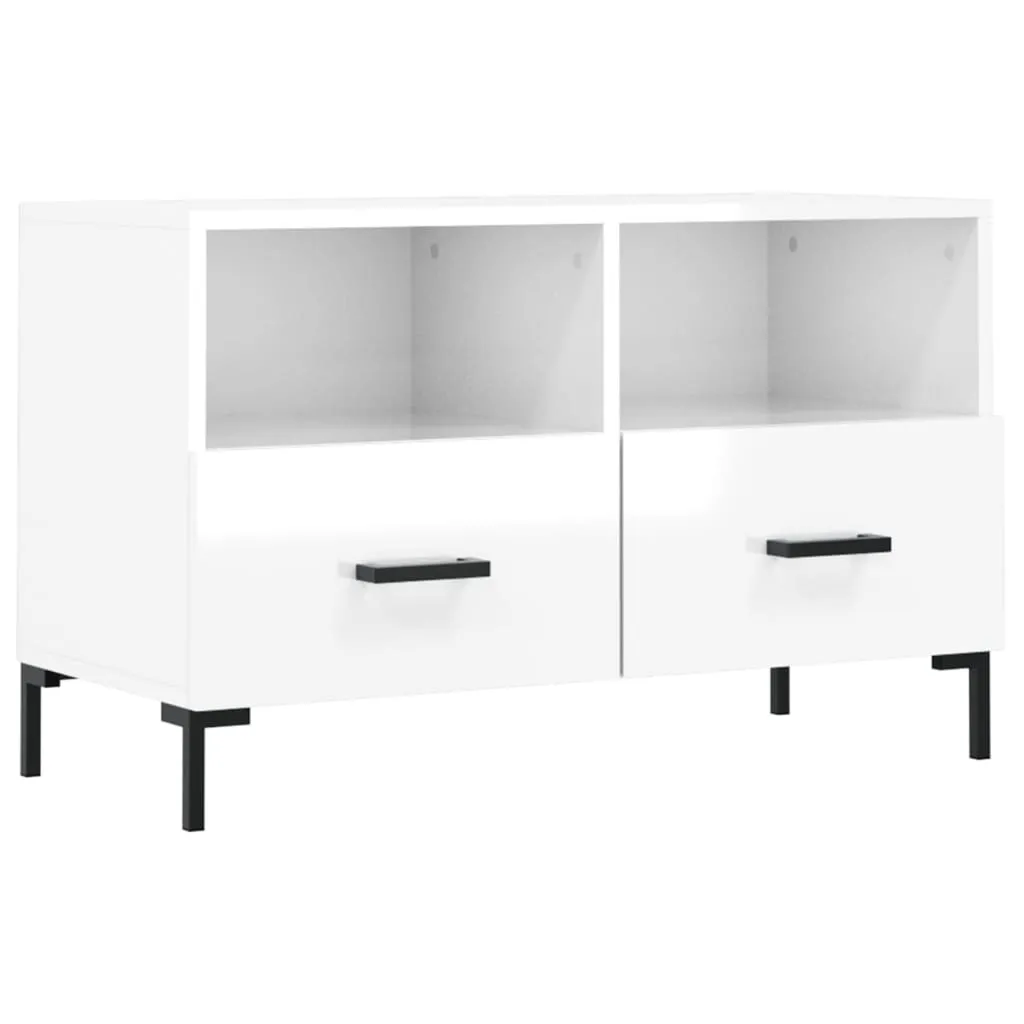 Porta TV Professionale SYFAX™ 80x36x50 Bianco Lucido Multistrato