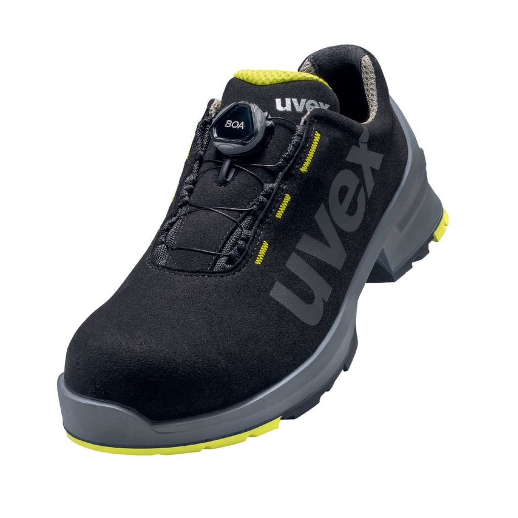 uvex 1 Halbschuhe S2 schwarz, gelb Weite 11 Gr. 46