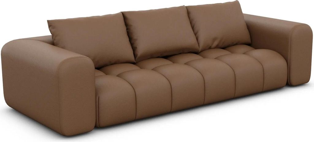 Kunstleder 4-Sitzer Couch Lavera Braun
