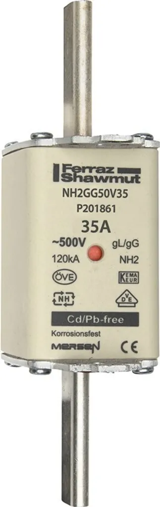 Fusible basse tension NH2 35A gG NH-ZERO AC500V haute performance HRC