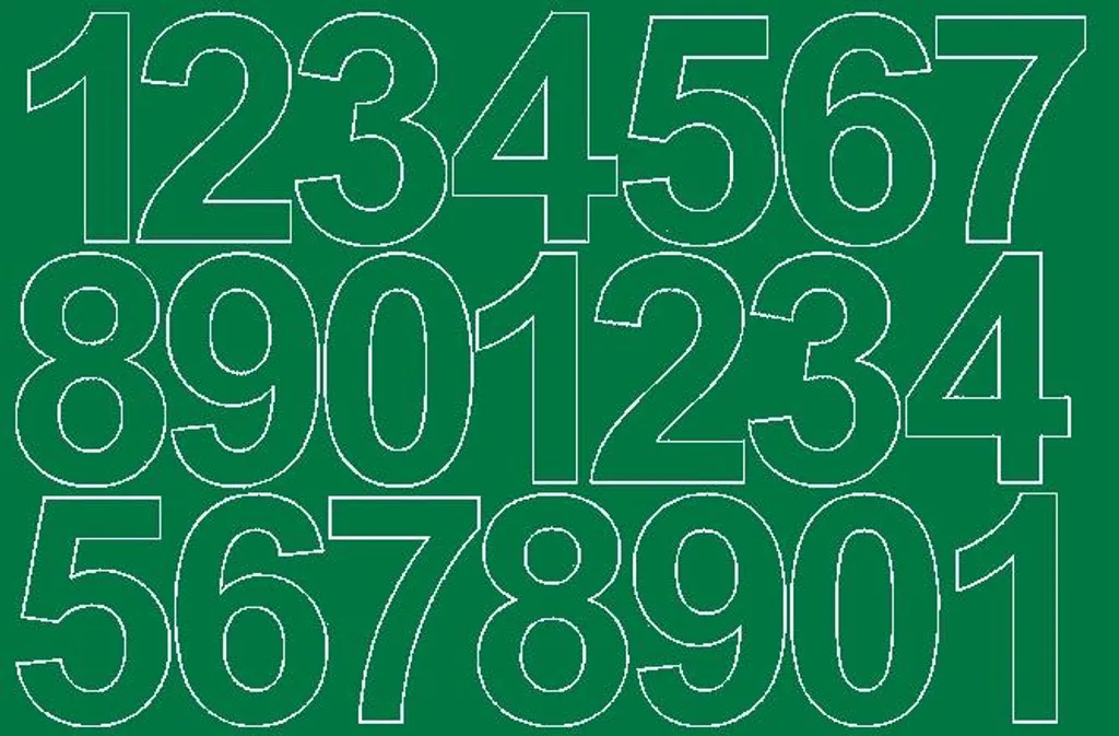 Numeri Adesivi Grandi 100mm Verde Matt - Vinile Alta Tenuta