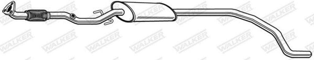 WALKER 23383 Mittelschalldämpfer Schalldämpfer für OPEL Corsa D Schrägheck (S07) für VAUXHALL Corsa Mk III (D) Schrägheck (S07)