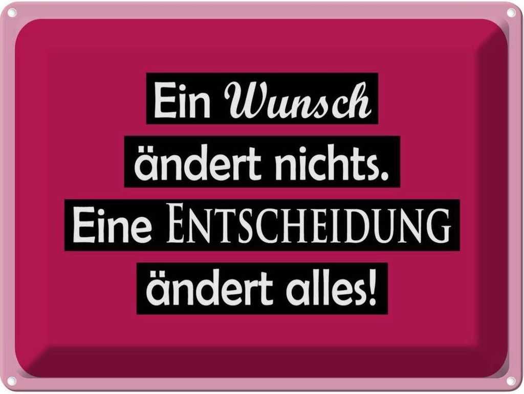 vianmo Blechschild 30x40 cm Ein Wunsch ändert nichts Spruch Produktbild 