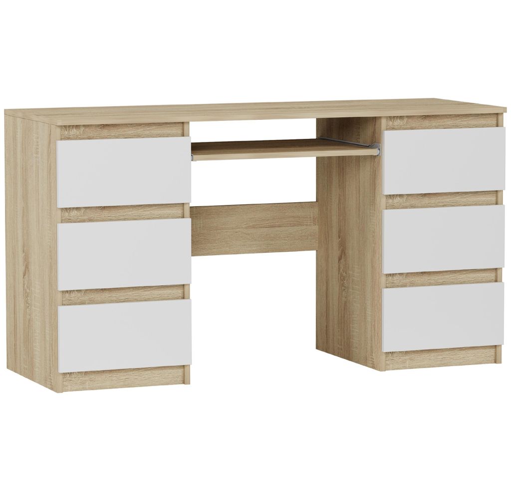 Počítačový písací stôl 135 cm, 6 zásuviek, FRAMIRE N-32, Obrázok produktu 