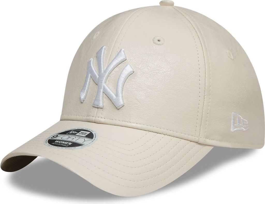 New Era 9Forty Damen Cap - KUNSTLEDER NY Yankees beige